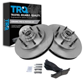 TRQ Front Brake Pad & Rotor Kit Brake Pads Brake Rotor Ceramic Compatible with 1999-2003 Ford F-150 2004 F-150 Heritage 1997-1999 F-250