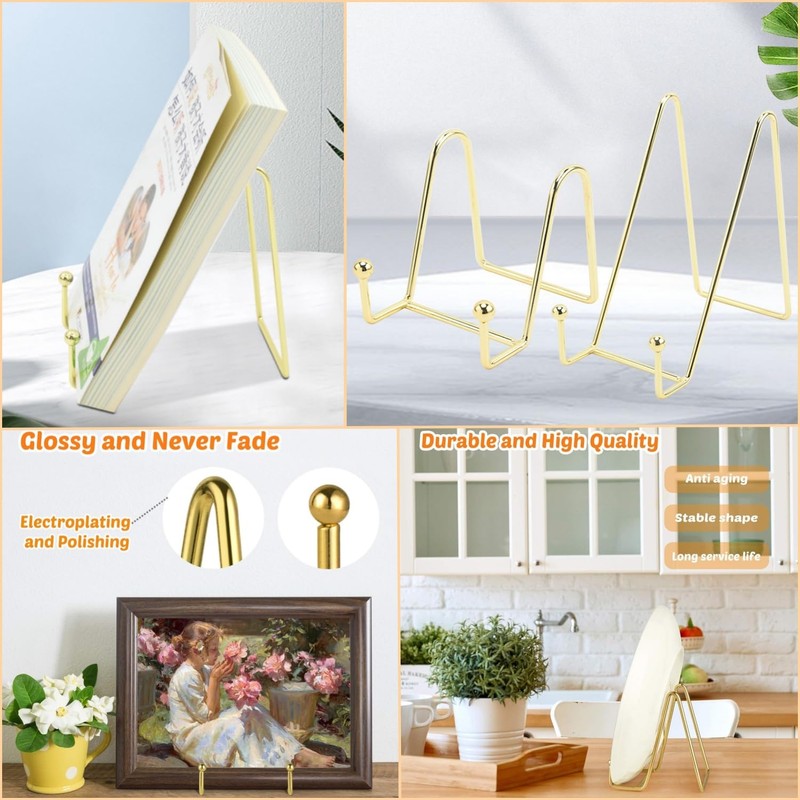 Taicols Display Stand, 4 Pcs Metal Plate Stands for Display,