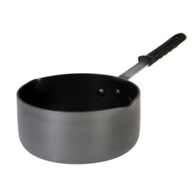 TrueCraftware-5 Quart Non-Stick SaucePan Anodized Aluminumwith Pour Spout Black Cool Handle Sleeve- Multipurpose use Cooking Sauce Pan Cookware Cooking Pot for Home Kitchen Restaurant