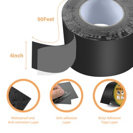 Neuradical Butyl Joist Tape for decking 4" x 50', Waterproof Deck Joist Tape for Wood Joists Decks Beams Roof, Flashing Deck Tape