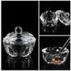 2PCS Nail Art Glass Bowl with Lid Crystal Cup Nail