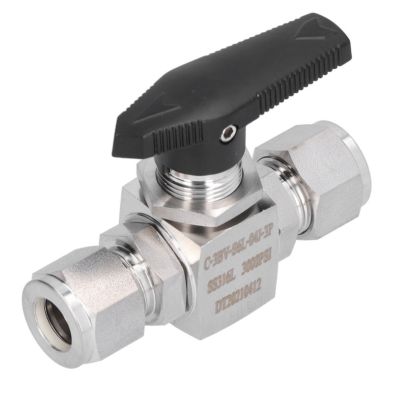 Ball Valve Straight Through 1/2in Thread Fluid Control Device Stainless