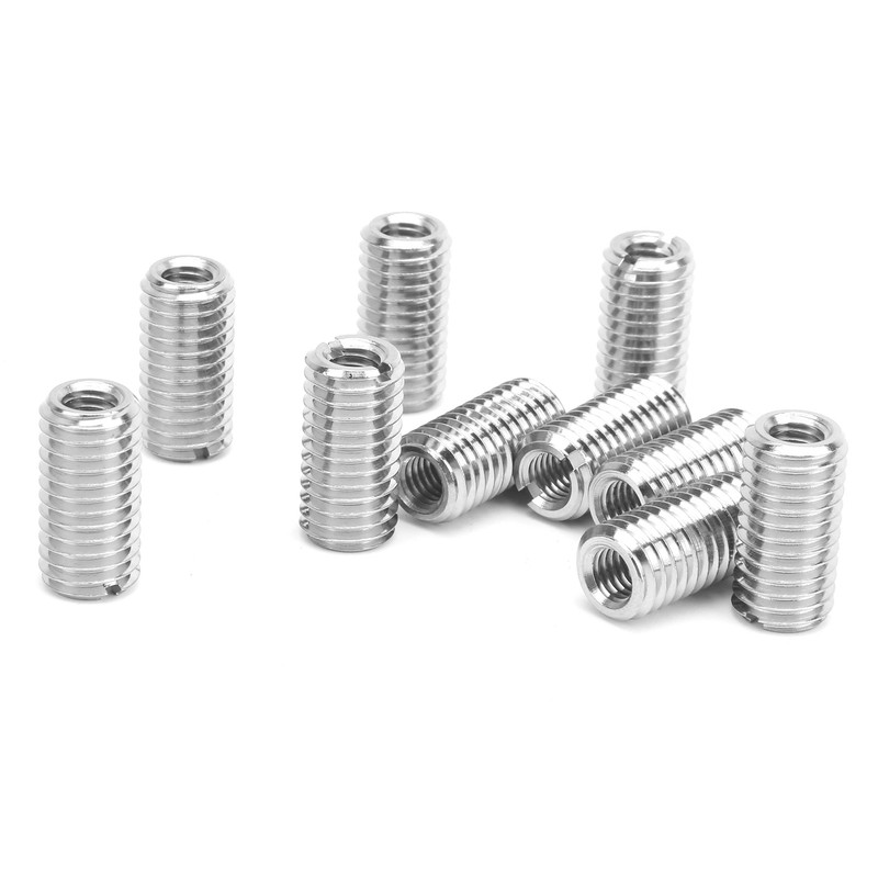 10Pcs Repair Nut Slotted Stainless Steel Thread Extension Reduce Sleeve