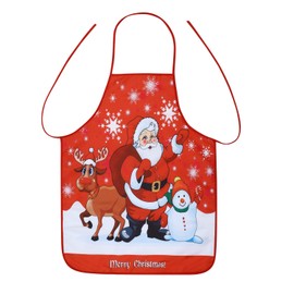 JNGUOSICN Christmas Kitchen Apron Santa Elk Snowman Print Chef Apron Waterproof Christmas Party Costume Funny Xmas Gift for Cooking Cleaning Supplies Home Decoration