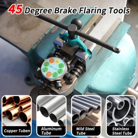 DPTOOL Brake Line Flaring Tool Kit, 45 Degree Single, Double and Bubble Flares, Brake Line and Tubing Flaring Tool for 3/16", 1/4", 5/16", 3/8" and 4.75mm Tubing, Brake Flare Tool for Steel Metal Tube