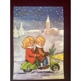 Vintage postcard "Happy new year" in Italian