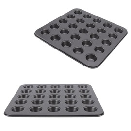 Muffin Cup Moulds Easy to Clean Food Grade Mini Muffin Pan Non-Sticky Cookware Baking Mould Birthday Party Wedding (25 Grids)