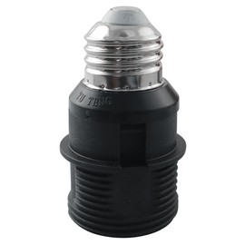 LQ Industrial 2PCS Glass Shade Convertible Lamp Head with Socket Shade Ring E26 to E26 Socket Extender Threaded Bulb Socket for Incandescent Bulb Energy Saving Lamp CFL Bulb Black