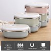 lyrlody Stainless Steel Thermal Lunch Box with 1/2/3 Portable Airtight