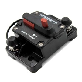 Traktronix 60Amp Circuit Breaker for Boat Trolling Motor Marine ATV Trailer Vehicles Battery Charger Golf Cart Solar System Inline Fuse with Manual Reset Switch Waterproof DC 12V-48V IP67
