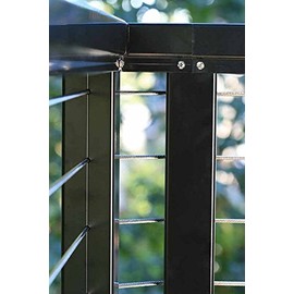 Powder Coat Paint Aluminum 90° Rectangle Shape Corner for Top Rail on Cable Railing Deck (Black)
