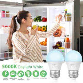 DEGNJU LED Refrigerator Light Bulb 40 Watt 120V, Appliance Bulb Daylight White 5000K, Fridge Light Bulb, 650 Lumen A15 Light Bulb, Ceiling Fan Light Bulbs, E26 Medium Base, 5.5W, Non-Dimmable, 4 Pack