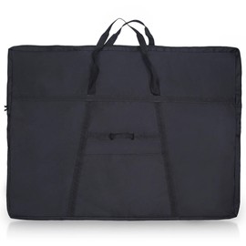 JJRING Extra Large Dacron Waterproof Light Weight Art Portfolio Tote Bag, 37'' x 49'' for 36'' x 48'' Black Carrying Storage Case For Poster, Sketching, and Drawing