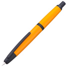 Jinhao 10 Series Press Fountain Pen Orange Retractable Extra Fine Nib with Ink Converter and Metal Pen Box Set (Black Clip Version)