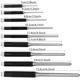 Aoyswuz 9-Piece Set Pin Punch Set with Storage Bag 1.5-8 mm Steel Center Punch 40CR-V Steel Punch Set Hand Pin for Leather, Watch Band, Canvas Eyelet