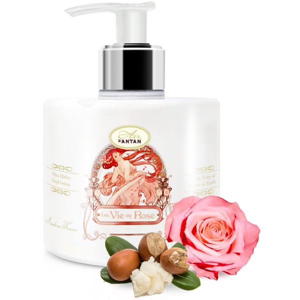 Hand Cream Dispenser Rose and Peach Un Air d'Antan® / Pump 300 ml / Cracked Hands Enriched with Argan Oil / Hand Balm Made in France / Hand Cream for Very Dry Hands