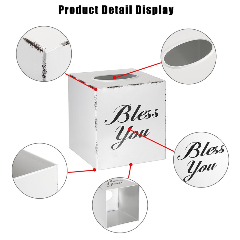 Sumnacon Tissue Box Cover Square, Bless You Tissue Holders, Decorative