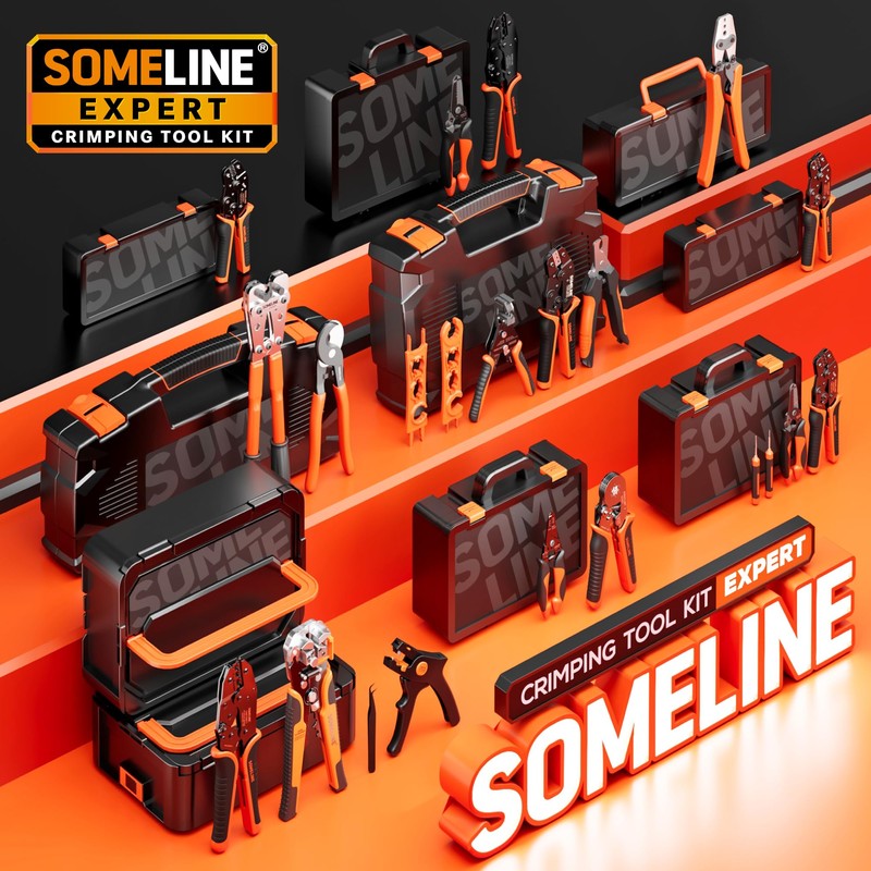SOMELINE Heat Shrink Connector Crimp Tool Kit, 22-10 AWG Ratchet