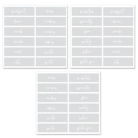 Thirty-One Gifts Script Custom Organizer Labels, Clear Sticker Labels for Food Containers in Pantry, White Font
