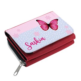 Striefchen® Children's Wallet with Butterfly and Name, red