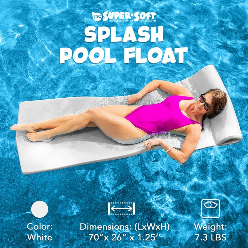 TRC Recreation Splash 1.25" Thick Foam Pool Float Lounger w/