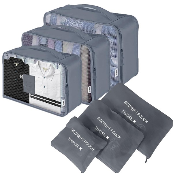 Garegce 6pcs Packing Cubes for Suitcase & Backpack, Travel Luggage