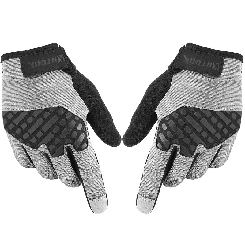 KUTOOK Airsoft Gloves Bike Gloves Men Touchscreen for Shooting Grey
