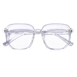 GLASAOTO Blue Light Blocking Glasses Reading Glasses for Women Men Square Nerd Eyeglasses Frame Lightweight Reduce Eye Strain Clear 250