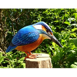 Hand Carved Wooden Bird (Kingfisher)