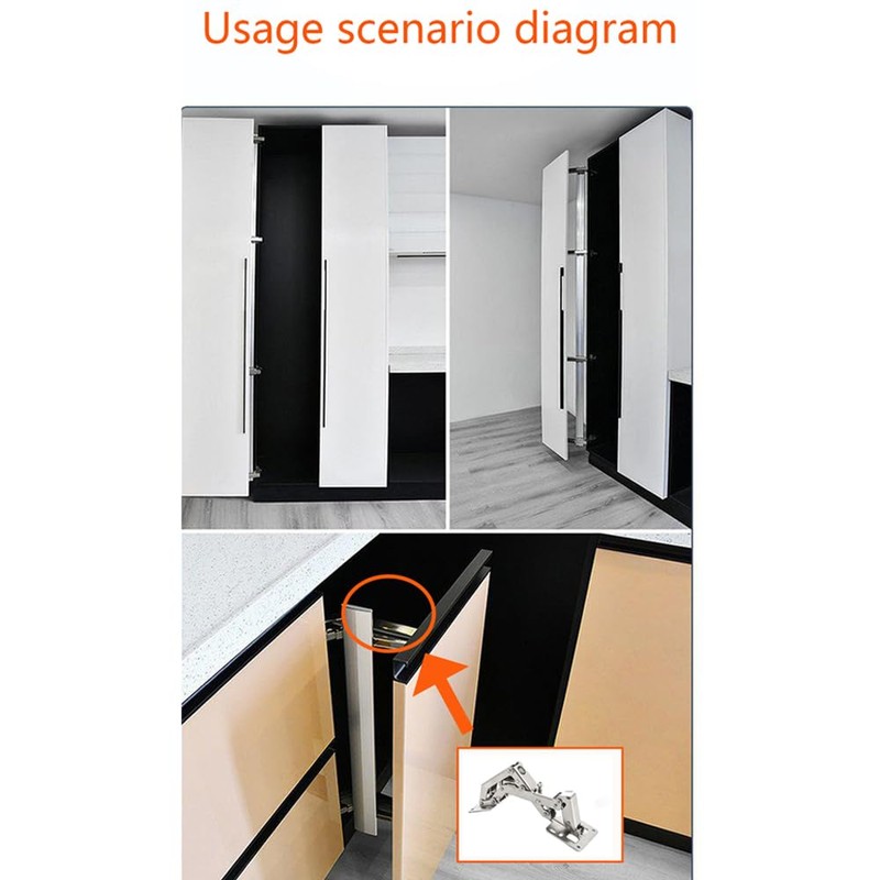 2 Pieces 170 Degree Hinges Frameless Cabinet Door Hinges Hidden