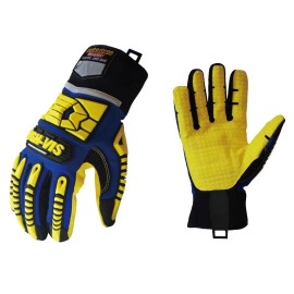Seibertron SDXW Cold Consition Oil and Gas Impact Protection Anti-Slip PVC Dotted Waterproof Thermal Working Safety GlovesSize: 2XL, Color: Blue