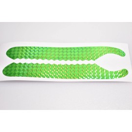 Salmon Elixir 8" Pro Troll Flasher Die Holographic Prism Lure Tape Front Scallop - Holographic Prism Fluorescent Green