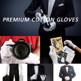 ENPOINT 20 Pairs Archival Photo Gloves, White Work Gloves for Art Handling Working Photography Cloth Gloves Liners Bulk for Handling Jewelry, Film, Photo, Coin Collectors, Metal Inspection Men & Women