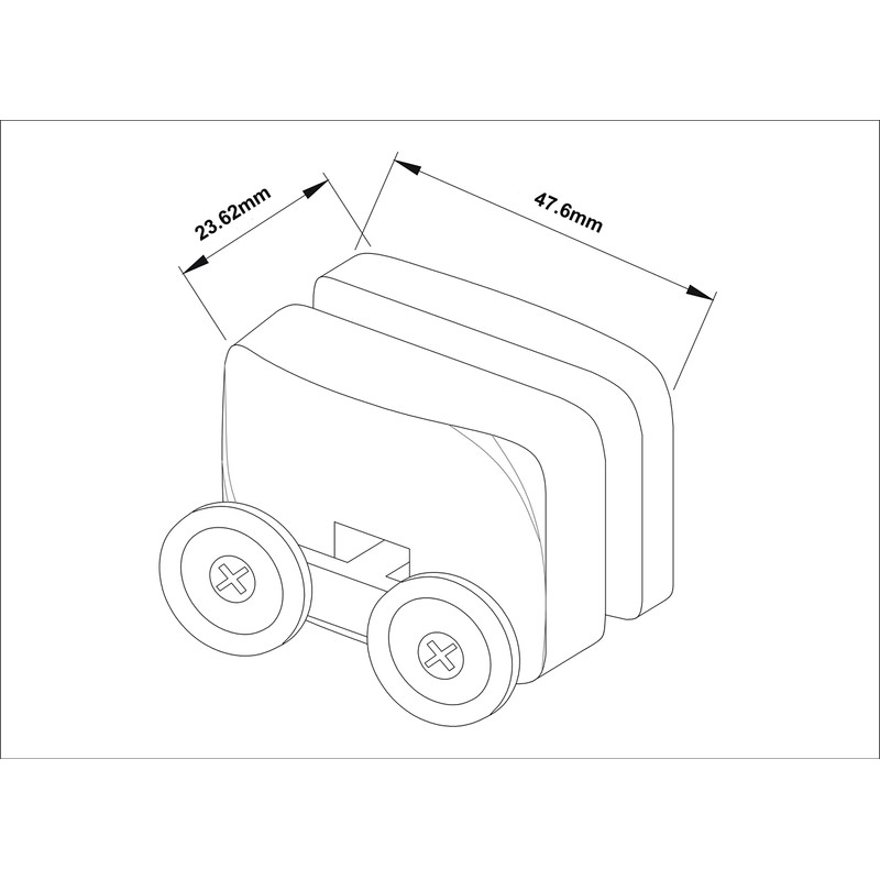 Shower Door Rollers Double Runners, Wheels Diameter 23mm, Overall Length