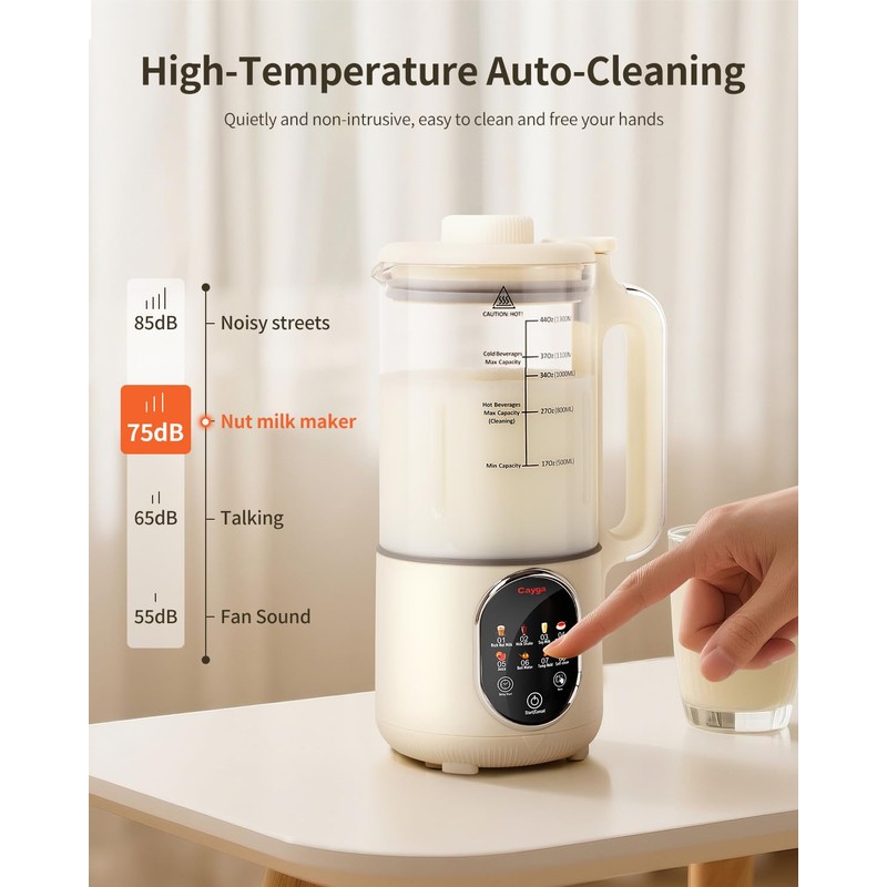 Cayga 44oz Homemade Nut Milk Maker Machine Soy Milk Maker