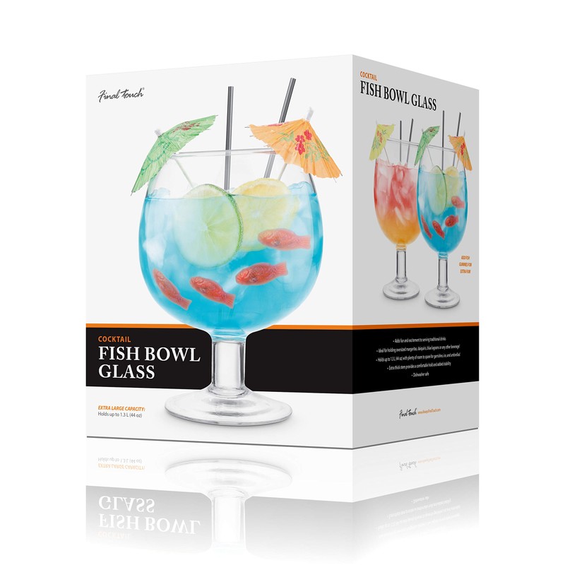 Final Touch Fishbowl Glass - Extra Large Unique Drinking Cup