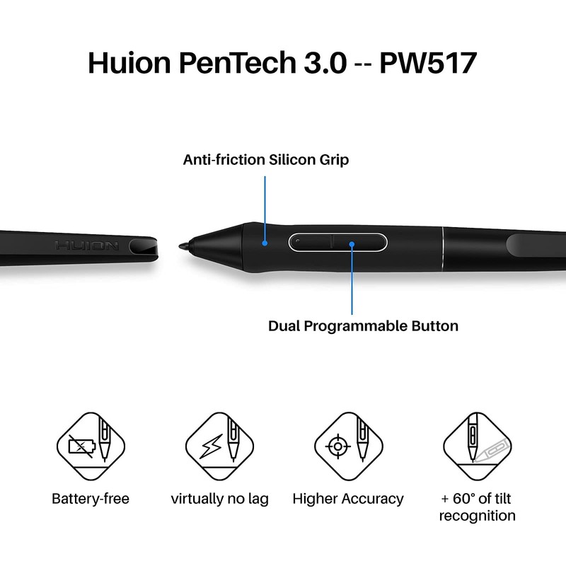 Wireless Drawing Tablet HUION Inspiroy Keydial KD200 Bluetooth Graphic Tablet