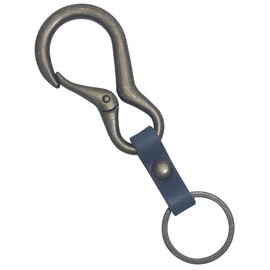 Highstyle Tochigi Leather & Carabiner Base Grade Key Chain, antique/navy