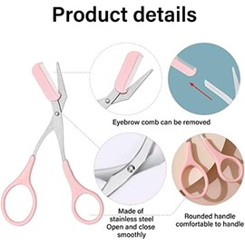 3 PCS Eyebrow Remediation Beauty Tool Set with Comb Crescent Eyebrow Repair Professional Eyebrow Scissors Stainless Steel Precision Eyebrow Repair Scissors Set for Men and Women Eyebrow Repair