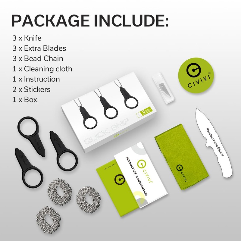 CIVIVI 3 Pack Box Cutter Utility Knife, Mini Neck Knife