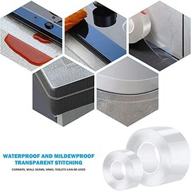 Cinta Impermeable Para Baño y Cocina - Sellado de Moho de Pared, Ducha, Inodoro, Fregadero y Bañera