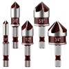 YUENTOEN 5 Pack Countersink Drill Bit Set for Metal, 1/4
