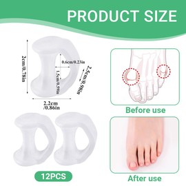 GXGM 12 Stück Hallux Valgus Korrektur Zehenspreizer für den Kleine Zehe, Hammerzehen Korrektur, Zehenspreizer Kleiner Zeh, Hallux Valgus Schiene/Bandage in Universalgröße