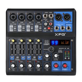 Dj Mixers 8 Channel Audio Mixer Sound Board with Bluetooth, Usb Audio Interface with Sound Card Recording and 48V Phantom Power Sounds Mixer Board with 99 DSP FX Reverb Delay Effect for Streaming