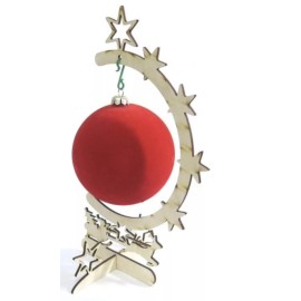 NSDK CHRISTMAS TREE WOODEN ORNAMENT DISPLAY STAND HOLDER  12.5 IN TALL NEW