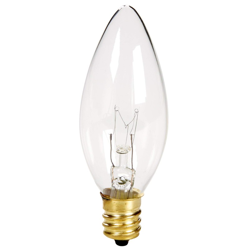 Holiday Joy C26 Christmas Crystal Clear Torpedo Tip Candelabra Replacement