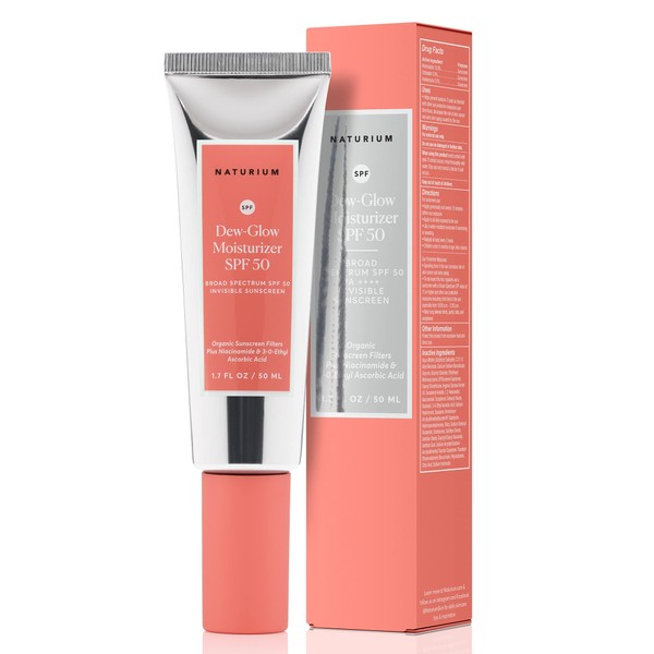 Naturium Dew-Glow Moisturizer SPF 50 PA++++, Daily Moisturizing Sunscreen & Face Primer, Skin Protector with Dewy Finish, 1.7 oz