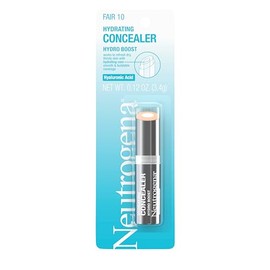 Neutrogena Neutrogena Hydro Boost Hydrating Concealer Stick for Dry Skin, Oil-Free, Lightweight, Non-Greasy and Non-Comedogenic Cover-Up Makeup with Hyaluronic Acid, 10/Fair, 0.12 Oz