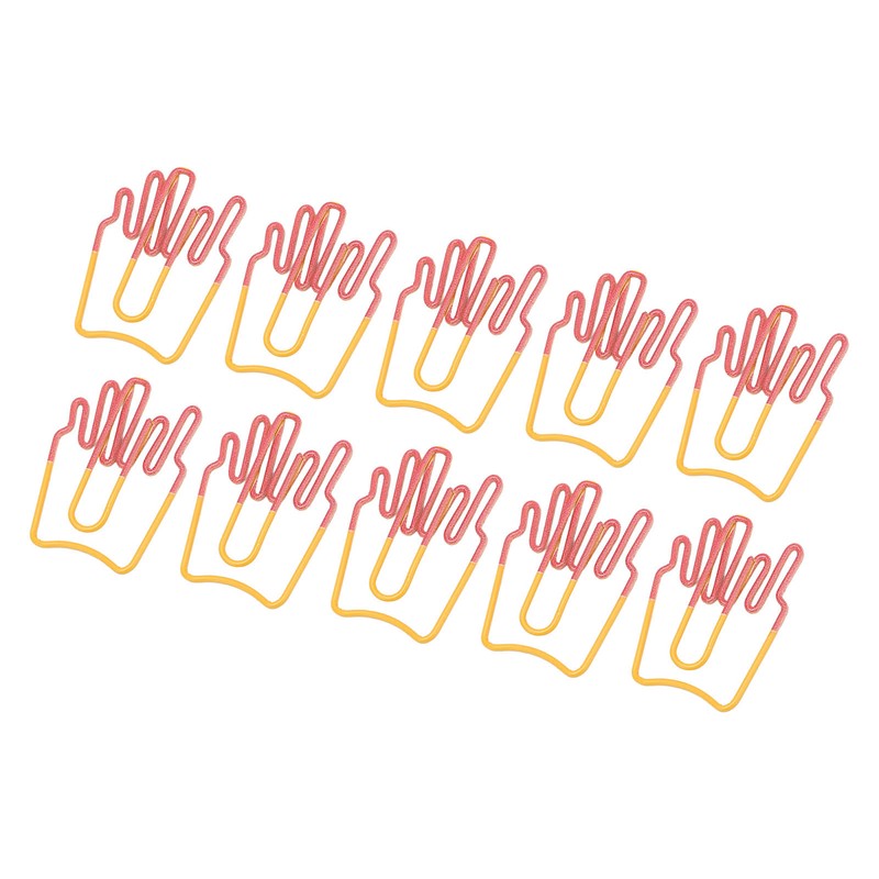 100Pcs Paper Clips Cute French Fries Shape Electroplating Process Lightweight
