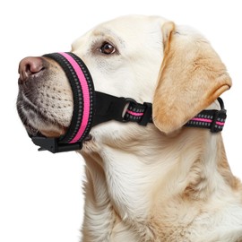 BONTHEE Dog Muzzle,Anti-Bite Adjustable Breathable Soft Muzzle for Small Medium Large Dogs - Vet Visits, Grooming & Training - Secure Fit, Lightweight Design,Allows Panting and Drinking